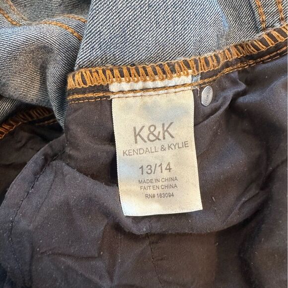 Kendall & Kylie Junior Girls Blue Distressed Skinny Jeans Size 13/14 - Picture 7 of 12